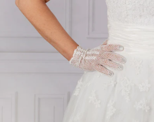 Crochet wedding gloves deals