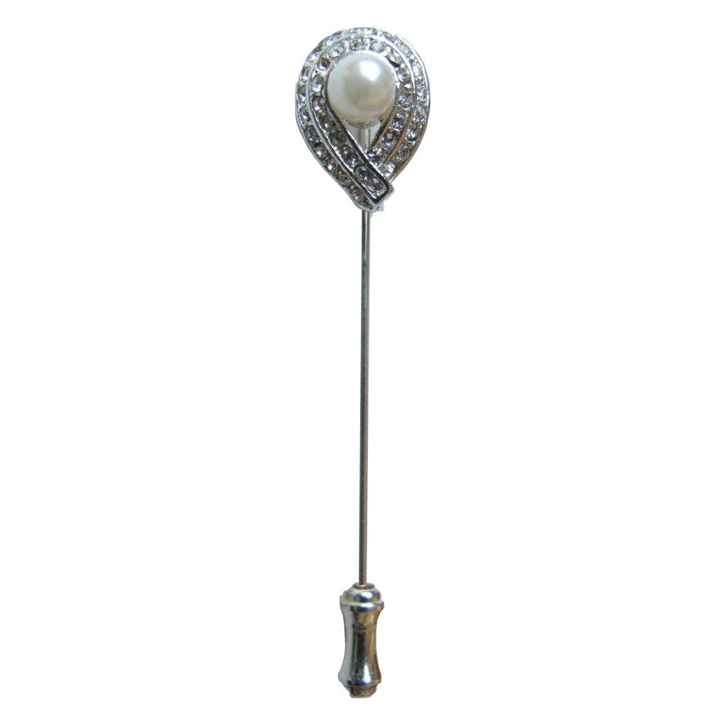 Diamante and Pearl Cravat Pin